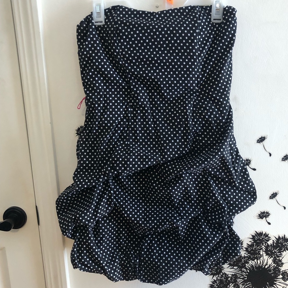 Wishes wishes wishes strapless polka dot dress